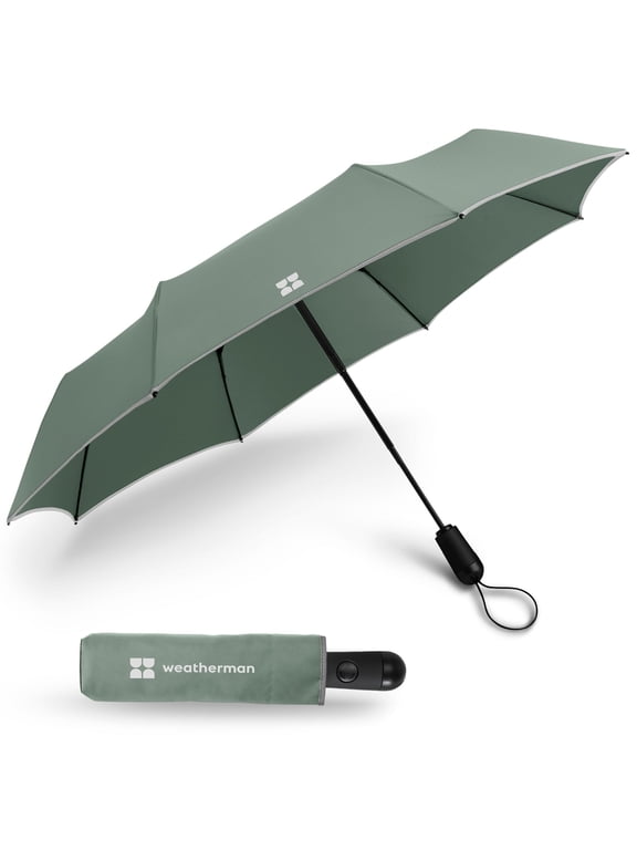 Compact Travel Umbrella Auto Open 38 Inches (Sage)