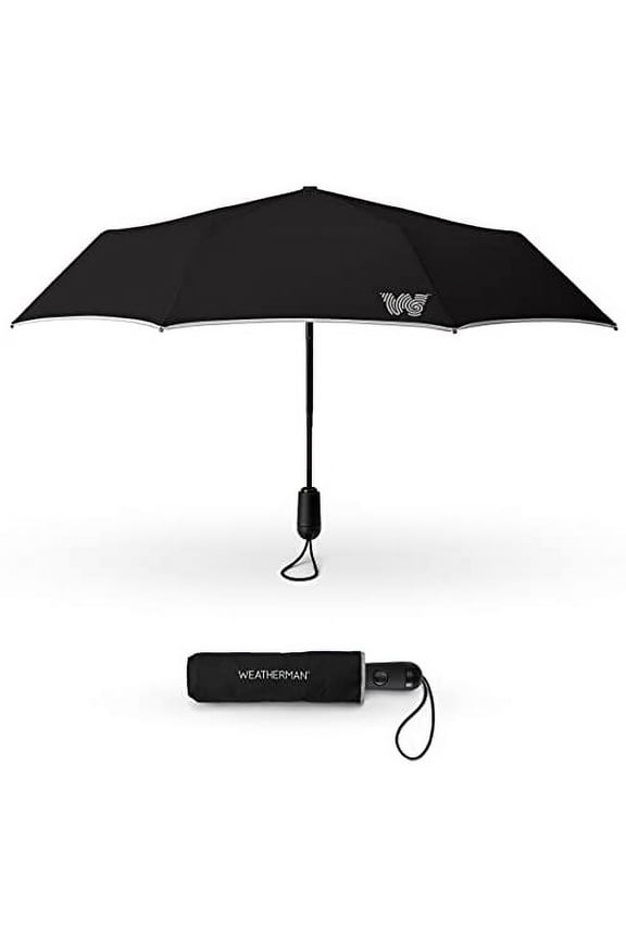 Travel Umbrellas for Rain - Compact Umbrella Windproof - Small Mini Umbrella - Portable Pocket Umbrella Auto Open Folding Foldable Car Umbrella - Backpack, Purse Rain Umbrellas (Black)