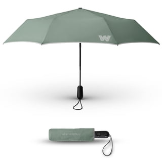 Weatherman Travel Umbrellas for Rain - Compact Umbrella Windproof - Small Mini Umbrella - Portable Pocket Umbrella Auto Open Folding Foldable Car Umbrella - Backpack, Purse Rain Umbrellas (Sage)