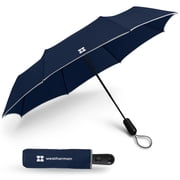 Weatherman Compact Travel Umbrella Auto Open 38 Inches Navy Blue