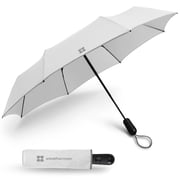 Weatherman Travel Umbrellas for Rain - Compact Umbrella Windproof - Small Mini Umbrella - Portable Pocket Umbrella Auto Open Folding Foldable Car Umbrella - Backpack, Purse Rain Umbrellas White