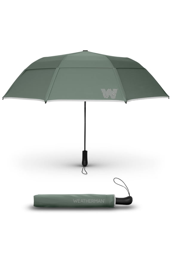 Umbrella - Collapsible Umbrella - Windproof Umbrella Resists Up to 55 MPH Winds (Sage)