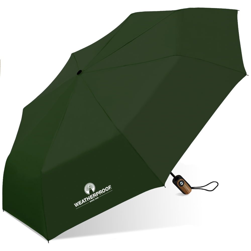 Weatherproof 54in Deluxe Auto Open Close Rain Umbrella With Carabiner