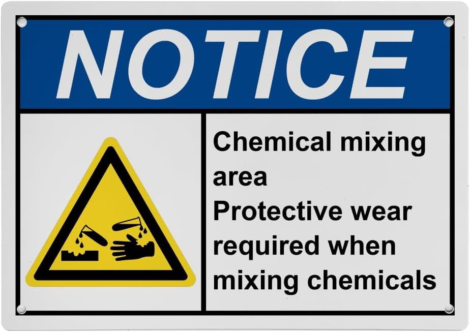 Weatherproof ANSI PPE General Sign (Chemical mixing area Protective ...