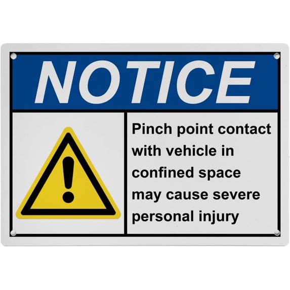 Weatherproof ANSI Pinch Nip Point Sign (Pinch point contact with ...