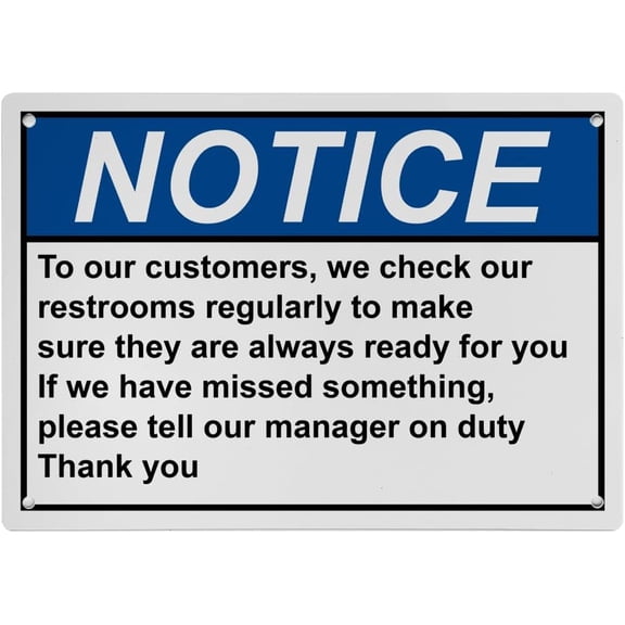 Weatherproof ANSI Restroom General Sign #5- Size 8 in" x 12 in" - UV Resistant Plastic Safety Warning Sign for Indoor or Outdoor