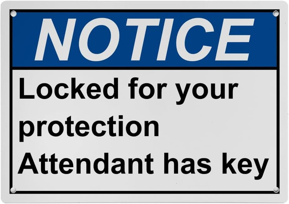 Weatherproof ANSI Restroom General Sign (Locked for your protection ...