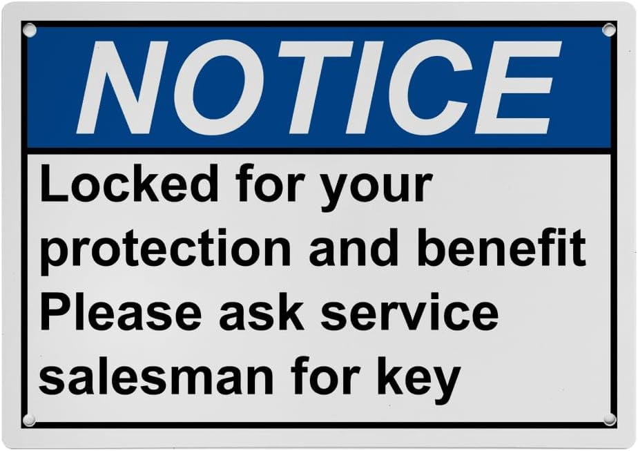 Weatherproof ANSI Restroom General Sign (Locked for your protection and ...