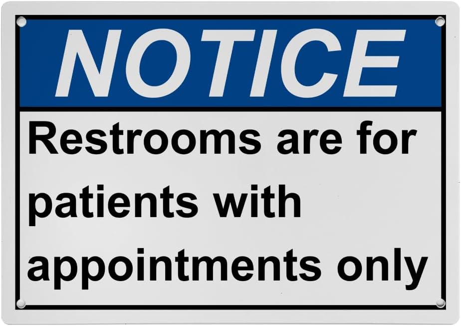 Weatherproof ANSI Restroom Public Private Sign (Restrooms are for ...