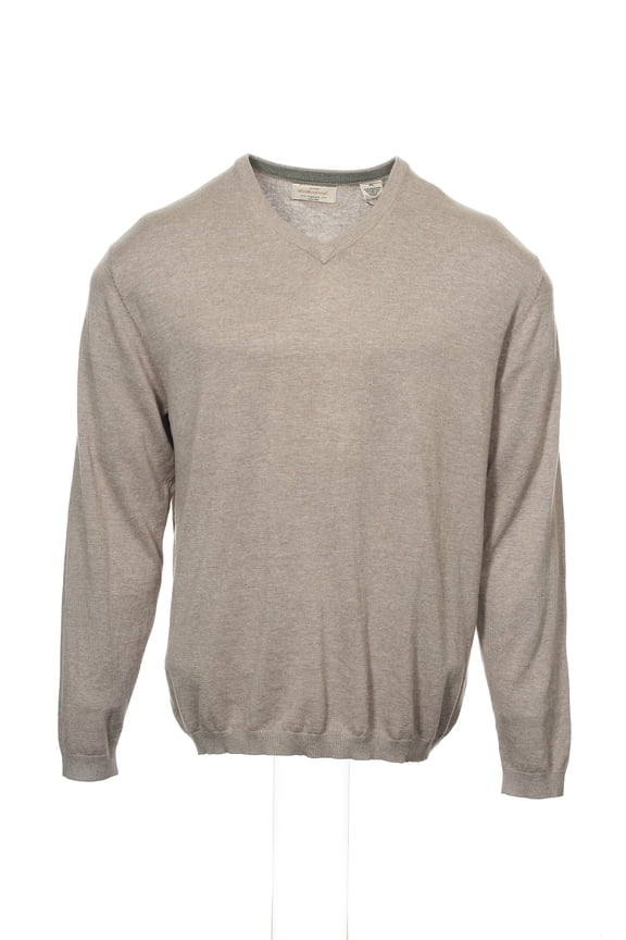 Beige Heather V-Neck Sweater , Size 2XLarge