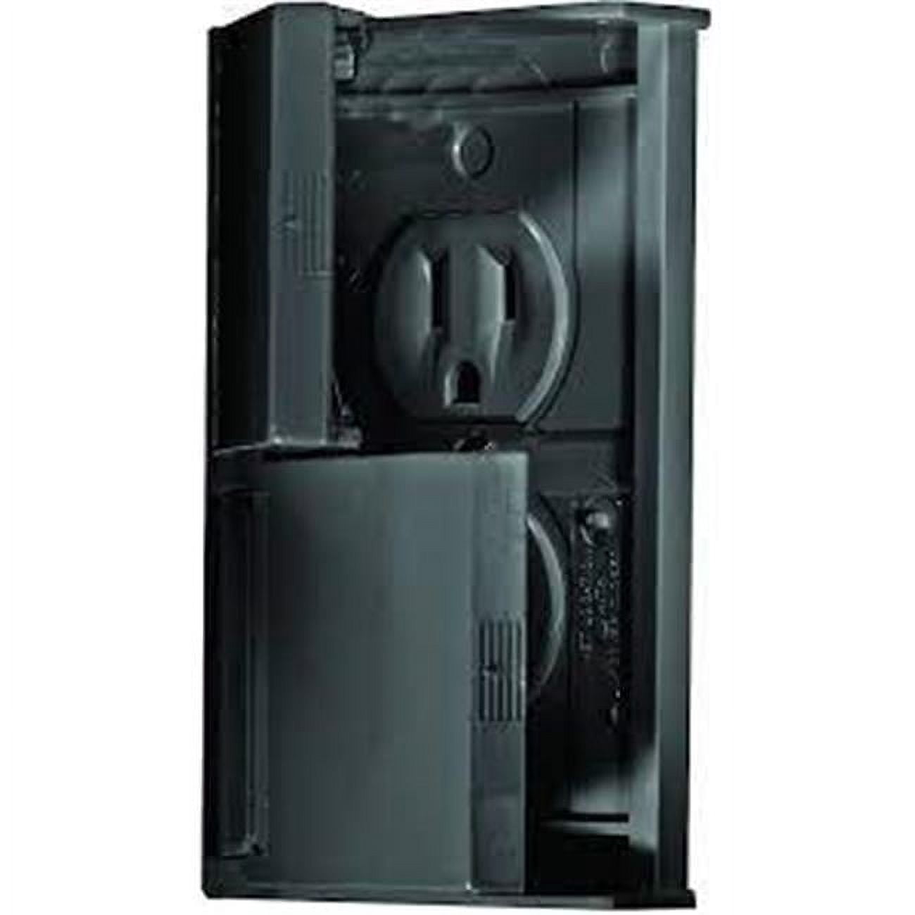 Weatherproof Black Dual Outlet with Snap Cover Plate