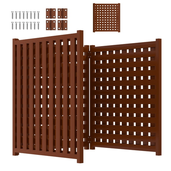 Weatherproof Cedar Privacy Fence, 37in Air Conditioner Guard, Corrosion-Proof Trash Cover, Suits Campgrounds, Schools, Balconies