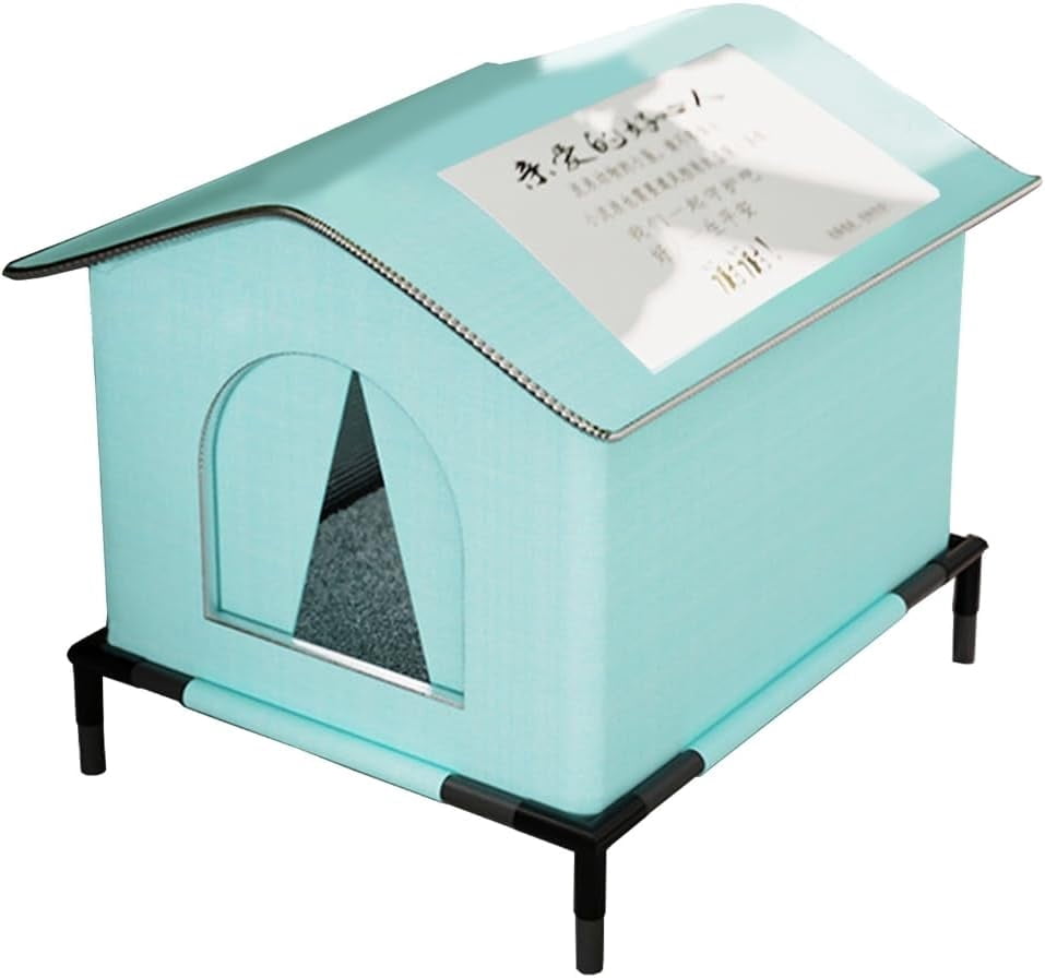 Weatherproof Feral Cat Shelter - Insulated Winter Cat House | Waterproof Enclosed Pet Tent for Multiple Cats, Outdoor Cat House for Porch, Barn, Yard, Heated Pet House for Cold Weather Protection