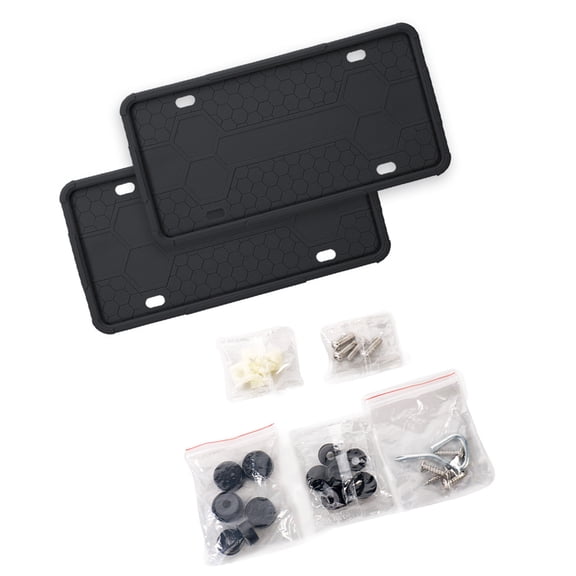Weatherproof Flexible License Plate Bracket Support Set For Vehicles In Rainy Climates Prevents Rust And 2PCS Pack