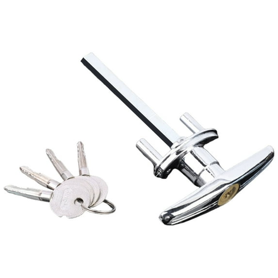 Weatherproof Garage Door Replacement Lock Manual Open T Handle Lock with Keys for Garage Campers Door Easy to Install