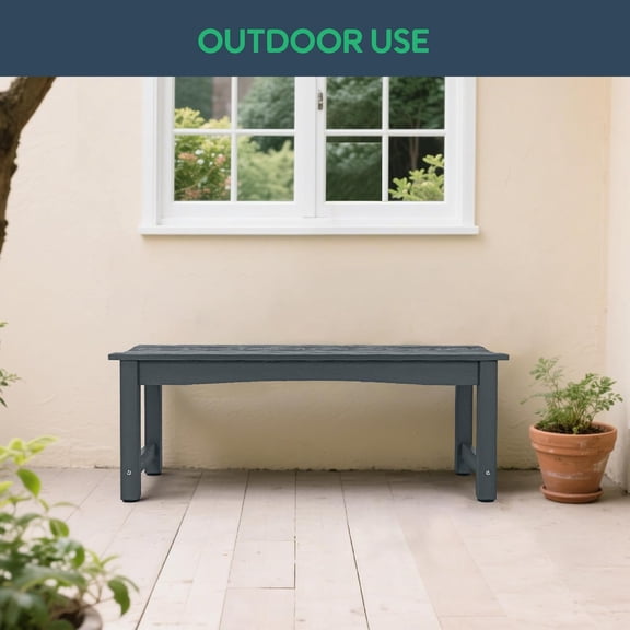 Weatherproof HIPS Outdoor , 2-Person Dining , All-Weather Poly Lumber Garden , Never Rot or Fade, Park with Wood Grains for Porch, Garden, Deck, Entryway,