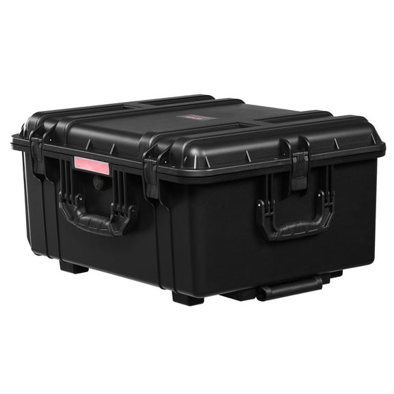 Weatherproof Hard Case with Pre-Cut Foam, Heavy Duty Dry Box Protective Case with Wheels and Retractable Pull Handle, IP67 Waterproof Dustproof Shockproof Storage Case for Camera Drone 63x50x32