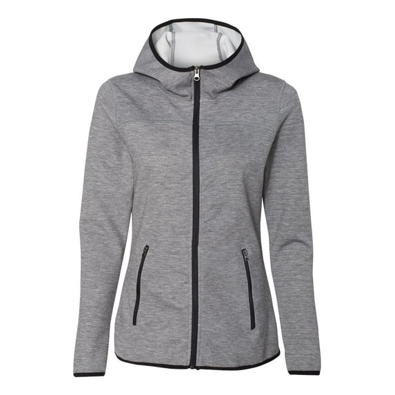 Weatherproof Heat Last Women's Fleece Tech Full-Zip Hooded Sweatshirt W18700 Heather Storm XL