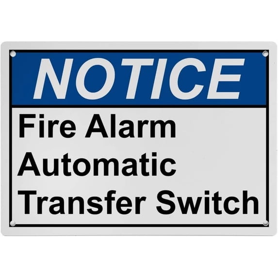 Weatherproof Horizontal ANSI FDC Sign (Fire Alarm Automatic Transfer ...