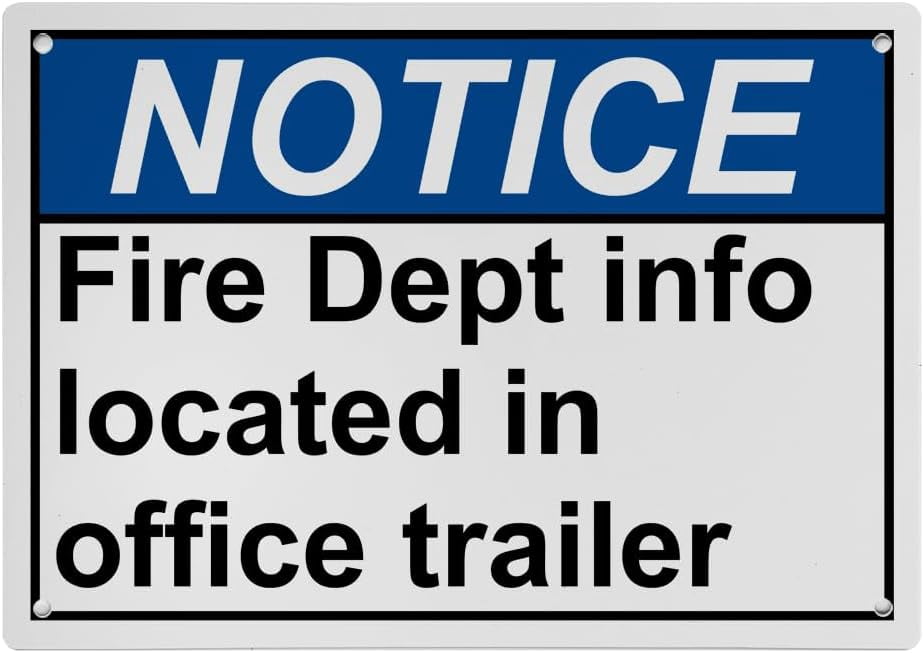 Weatherproof Horizontal ANSI FDC Sign (Fire Dept info located in office ...