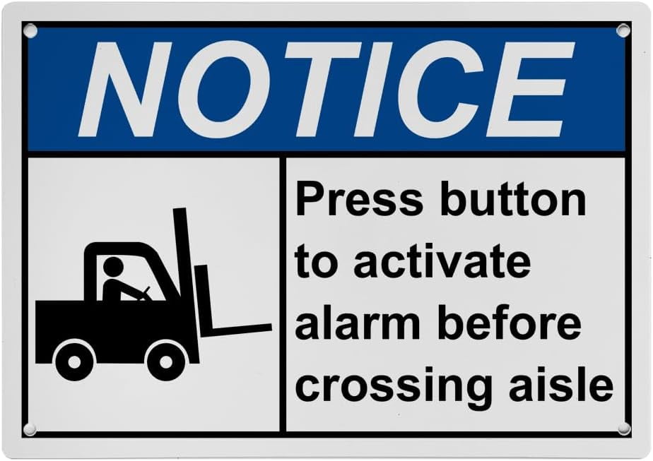 Weatherproof Horizontal ANSI Fire Alarm Sign (Press button to activate ...