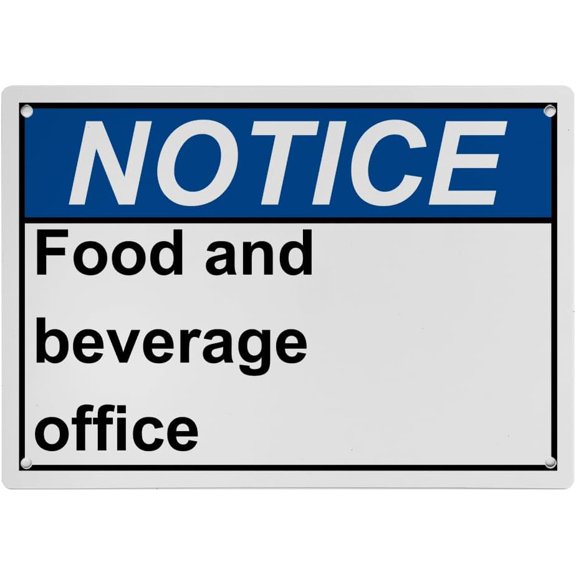 Weatherproof Horizontal ANSI Food Prep Kitchen Safety Sign (Food and beverage office) 8 in" x 12 in" UV Resistant Indoor Outdoor Workplace Insdustrial Caution Danger Warning SIgn