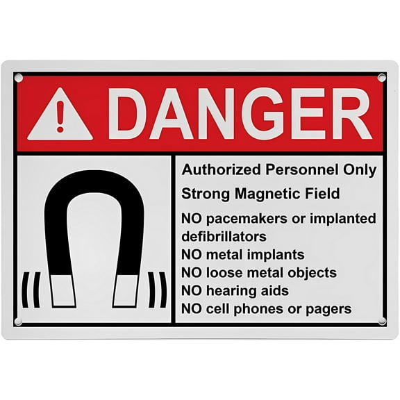 Weatherproof Horizontal ANSI MRI X Ray Microwave Sign #11 - 12×8 Inches, UV-Resistant Plastic, Indoor Outdoor Medical Safety Decor