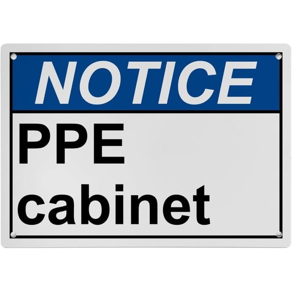 Weatherproof Horizontal ANSI PPE General Sign (PPE cabinet) 8 in