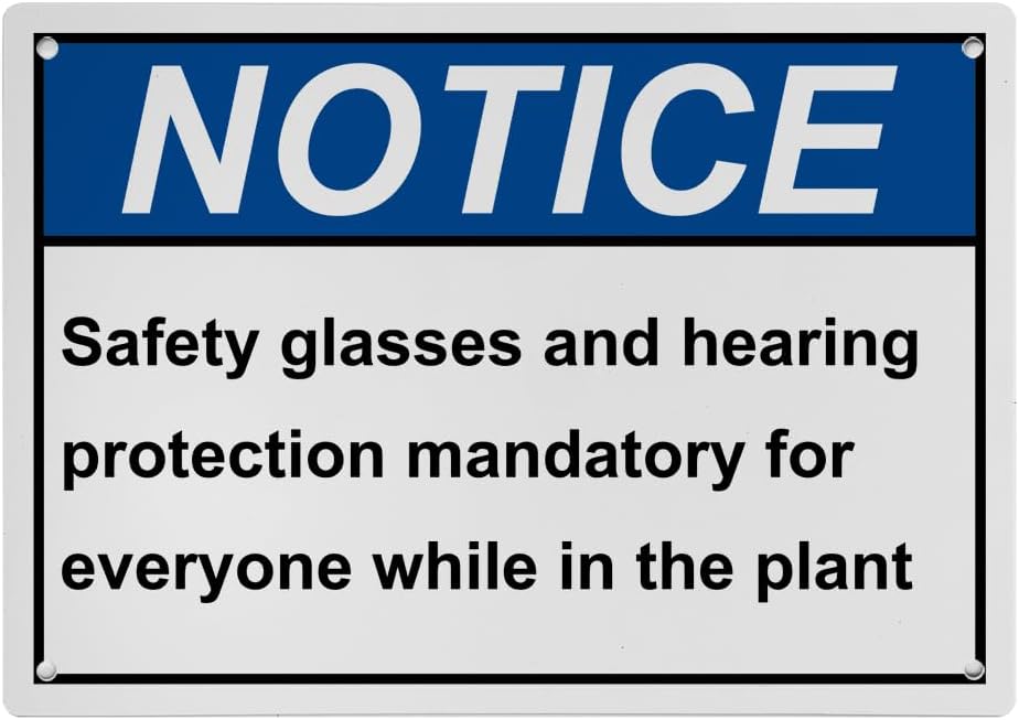 Weatherproof Horizontal ANSI PPE Multiple Sign (Safety glasses and