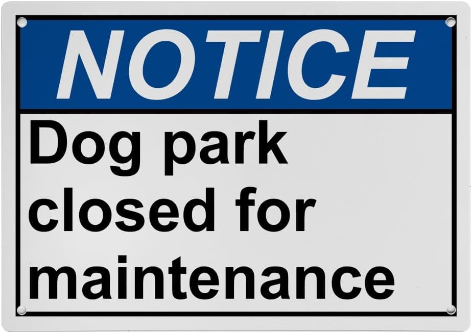 Weatherproof Horizontal ANSI Pet Rules Sign (Dog park closed for ...