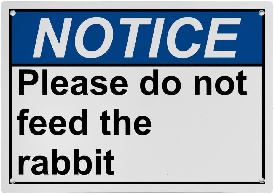 Weatherproof Horizontal ANSI Pet Rules Sign (Please do not feed the ...