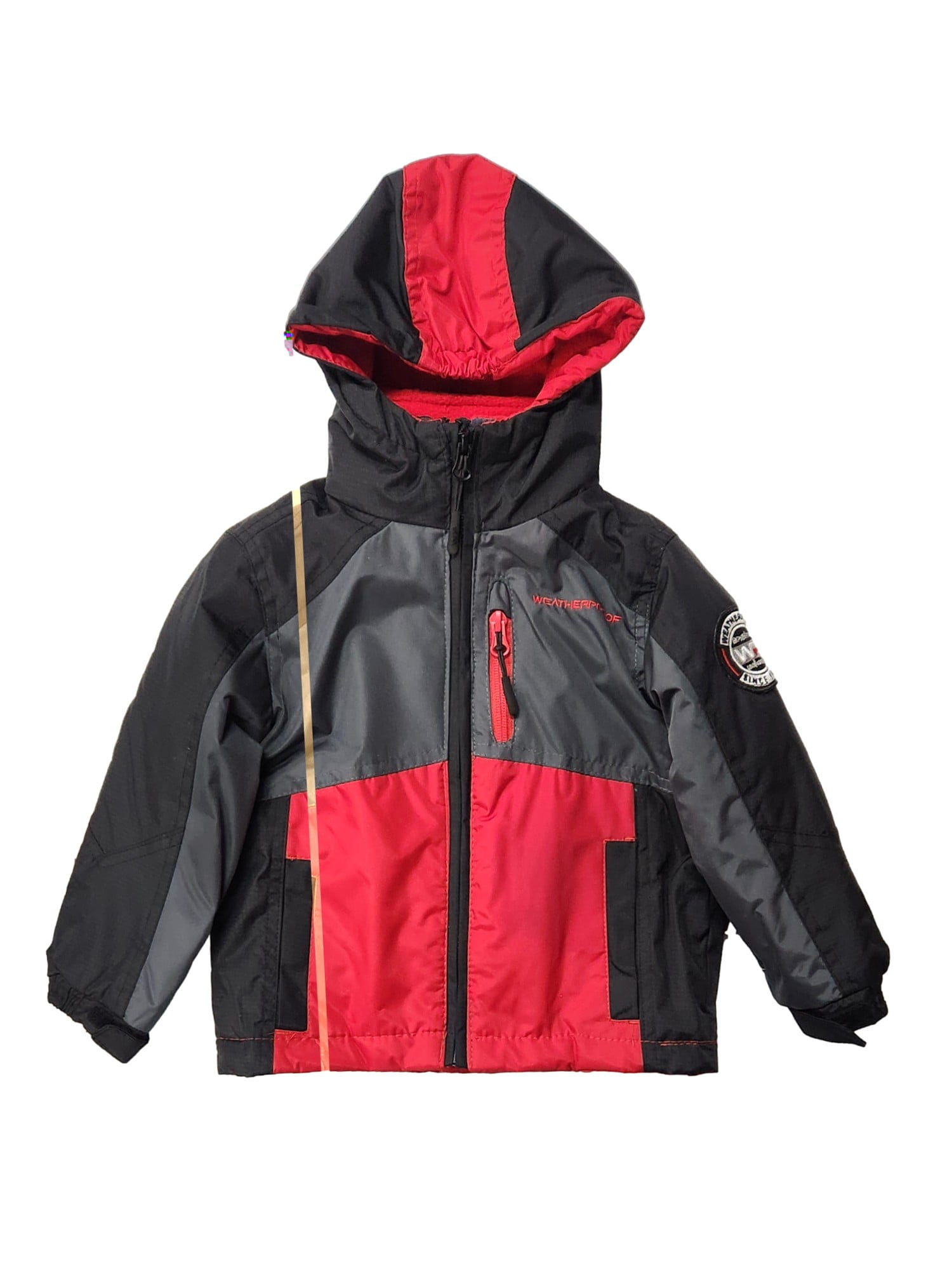 Weatherproof Infant Boys Red & Black Coat Jacket With Double Zipper 2T