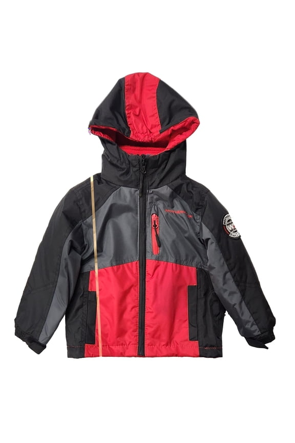 Infant Boys Red & Black Coat Jacket With Double Zipper 2T
