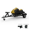 thumbnail image 1 of Weatherproof Jet Ski Cover For HONDA AquaTrax R-12 2004-2006 - YELLOW / Black Color - All Weather - Trailerable - Protects from Rain, Sun, UV Rays, And More! Includes Trailer Straps And Storage Bag, 1 of 7