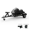 thumbnail image 1 of Weatherproof Jet Ski Cover For KAWASAKI Jet Ski 900 STX 1999-2000 - GRAY / Black Color - All Weather - Trailerable - Protects from Rain, Sun, UV Rays, And More! Includes Trailer Straps And Storage Bag, 1 of 7