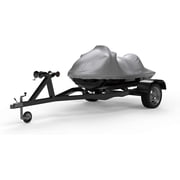 Weatherproof Jet Ski Covers for SEA DOO GTI 2017-2019 - Silver - High Sun Protection - All Weather - Trailerable - Protects from Rain, Sun, UV Rays, and More! Includes Trailer Straps and Storage Bag