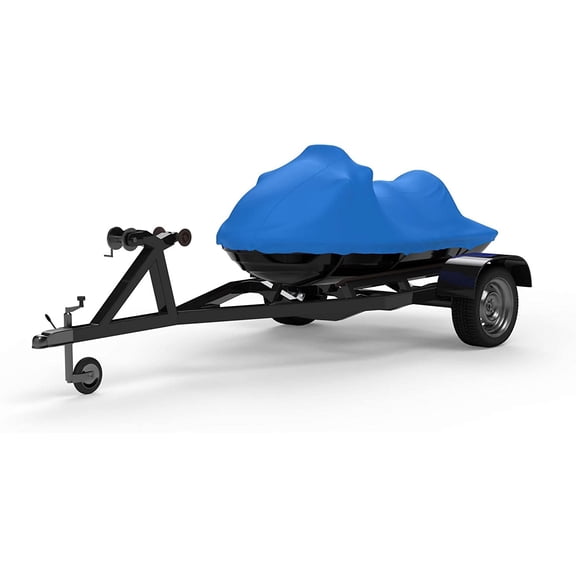 Weatherproof Jet Ski Covers for SEA DOO GTI LE 2002-2005 - Blue - Highest Fabric Quality - All Weather - Trailerable - Protect from Rain, Sun, & More! Includes Trailer Straps & Storage Bag