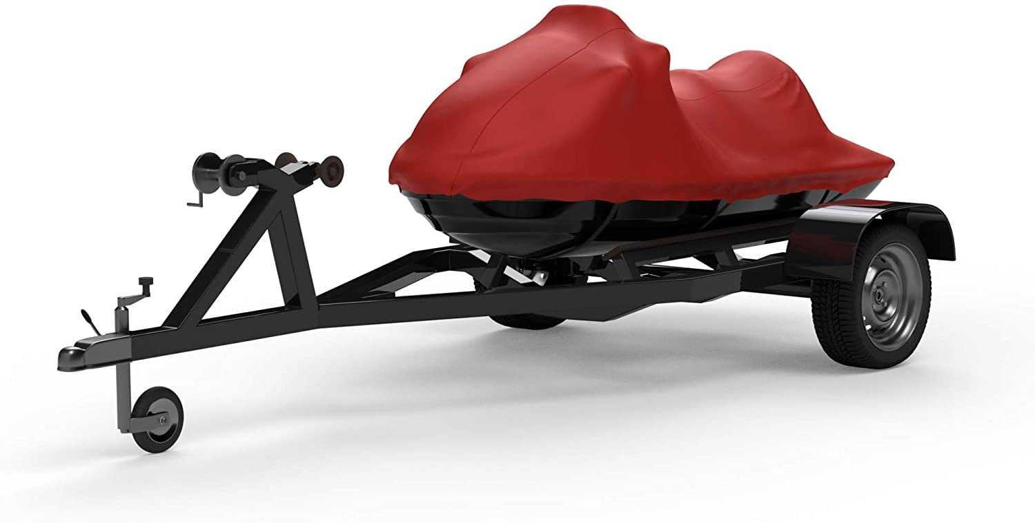 Weatherproof Jet Ski Cover For Sea-Doo Spark 3UP (2014-2019) - Red/Black, Trailerable With Straps