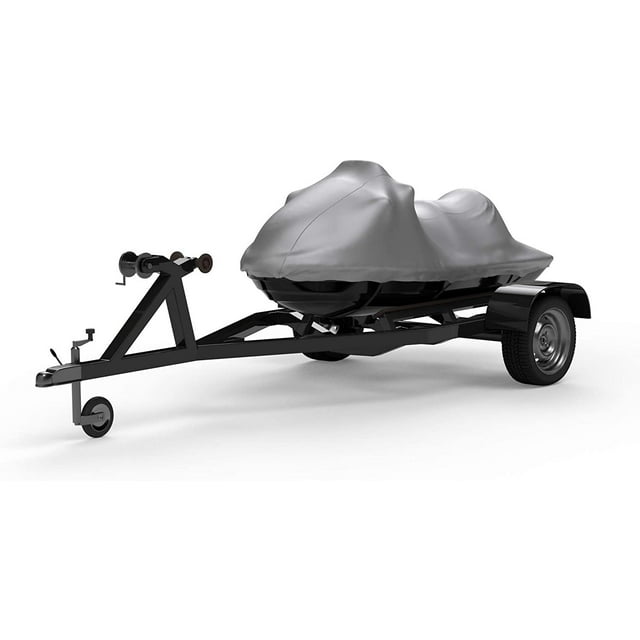 Weatherproof Jet Ski Covers for Yamaha SuperJet 2020 - Silver - High Sun Protection - All Weather - Trailerable - Protects from Rain, Sun, UV Rays, and More! Includes Trailer Straps and Storage Bag