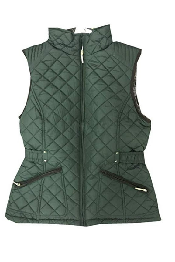 Ladies' Ultra Soft Cozy Lining Quilted Vest (S, Green)