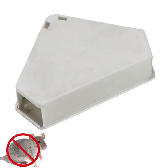 Weatherproof Lockable Rodent Bait Station Box, Triangular Mouse Poi-son Bait Holder with Key for Home Warehouse Hotel Pest Control