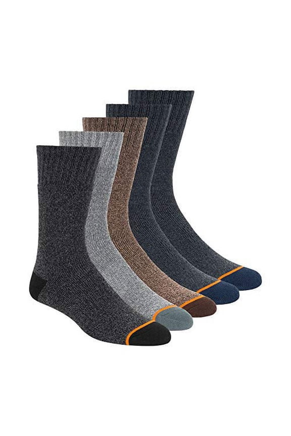 Men's 5 Pack Crew Socks, Assorted, 10-13