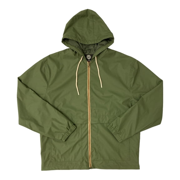 Weatherproof Men's Hooded Full Zip Rain Slicker Jacket (Olive, XL)