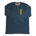 thumbnail image 1 of Weatherproof Men's Long Sleeve 4-Button Brushed Henley Tee (Navy Peony Heather, XXL), 1 of 4