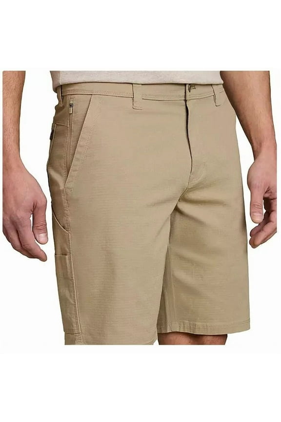 Men's Stretch Ripstop 6-Pocket Cotton Trail Utility Short (38W, Khaki)