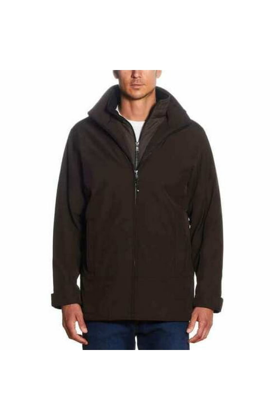 Men's Stretch Tech Double Layer Jacket (Brown, Small)