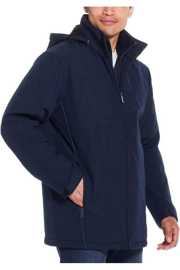 Mens Ultra Tech Removable Fleece Lined Hood Jacket (Blue,Small)