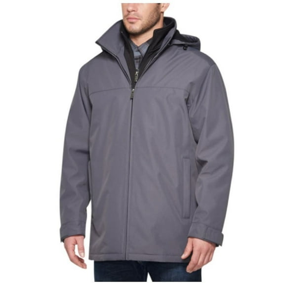 Weatherproof Men’s Water-Resistant Ultra Tech Hooded Jacket (Dark Taupe, XXL)