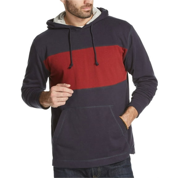 Weatherproof Mens Colorblocked Hoodie Sweatshirt, Blue, Medium