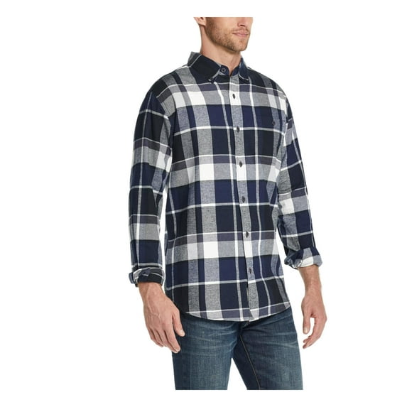 Weatherproof Mens Cotton Plaid Button-Down Shirt